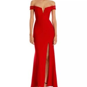 NWT Aqua Strapless Red Gown